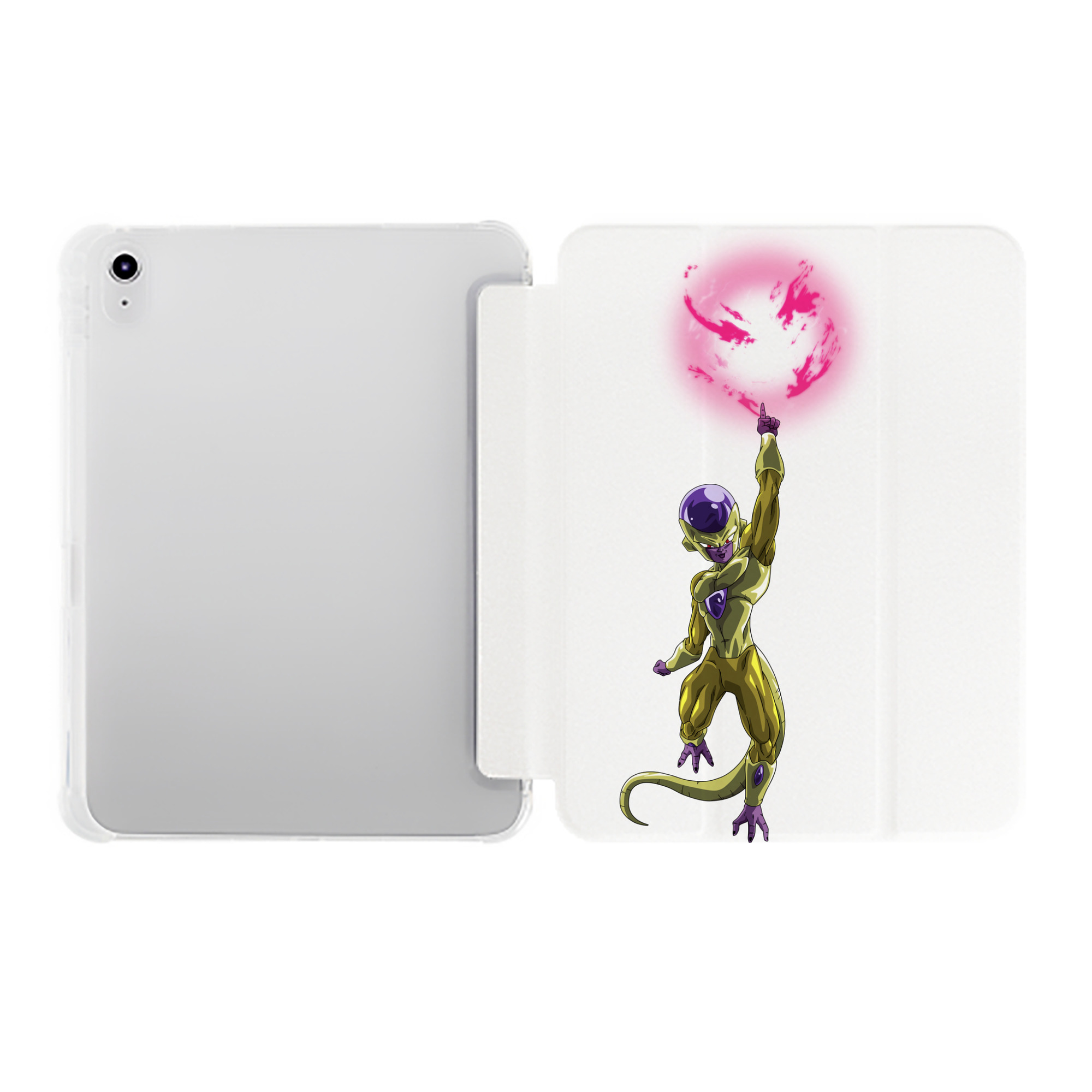 （画像用） ドラゴンボール フリーザ DRAGON BALL Frieza IPad ケース ペン収納付き 三つ折りスタンド PUレザー×シリコン 対応機種9.5/10.5/10.9インチ